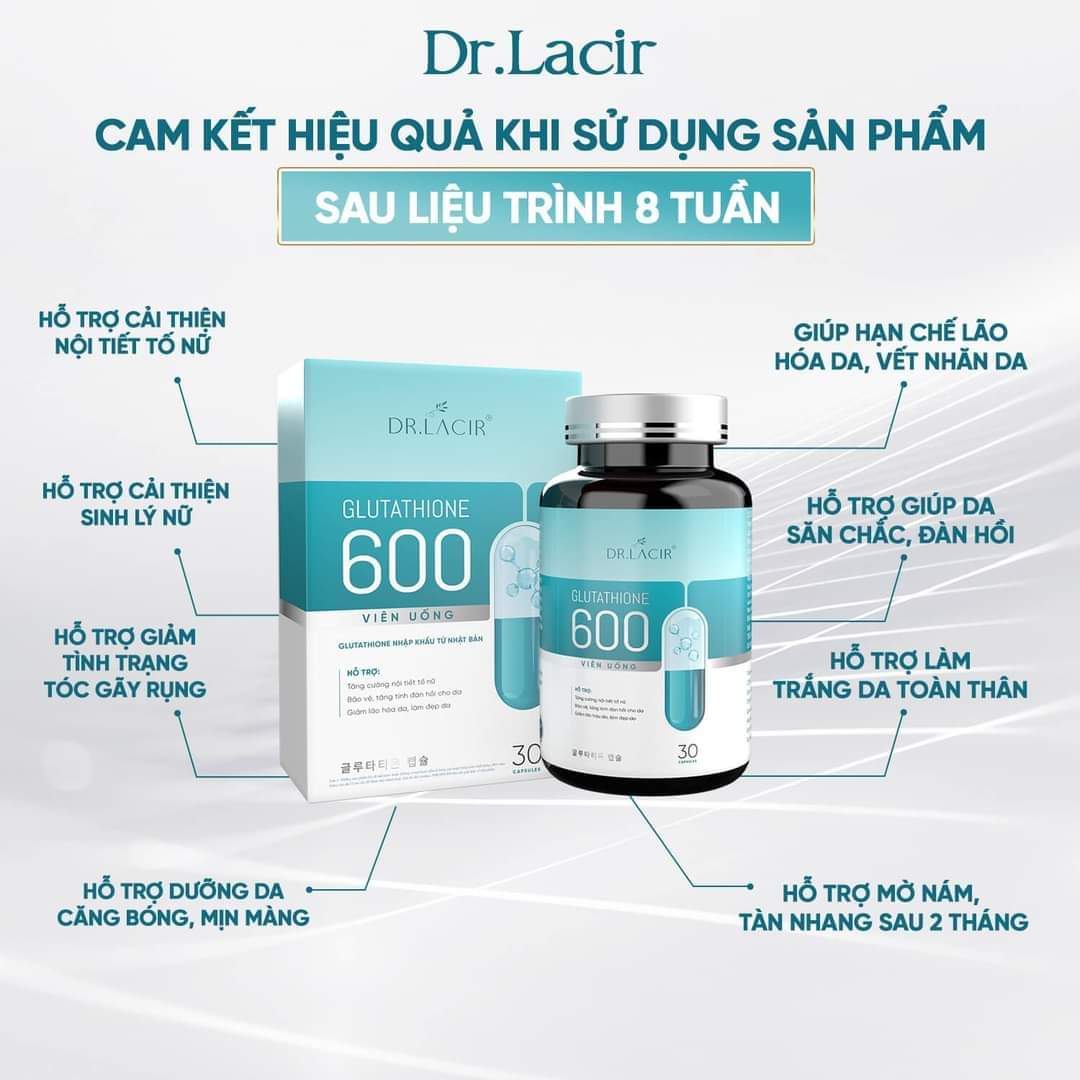 Vien uong trang da glutathione Lamer Dr Lacir 600mg 9