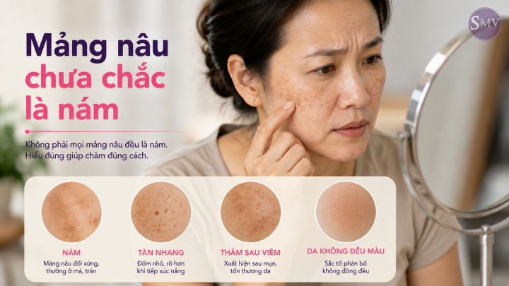Không phải mảng nâu nào cũng là nám Không phải mảng nâu nào cũng là nám