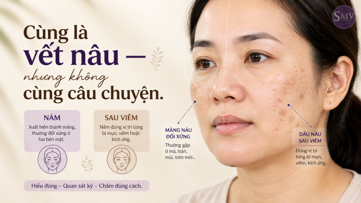 Nám và tăng sắc tố sau viêm có giống nhau không Nám và tăng sắc tố sau viêm có giống nhau không