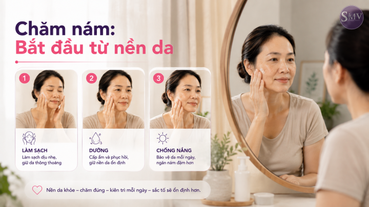 Routine cho da nám Routine cho da nám